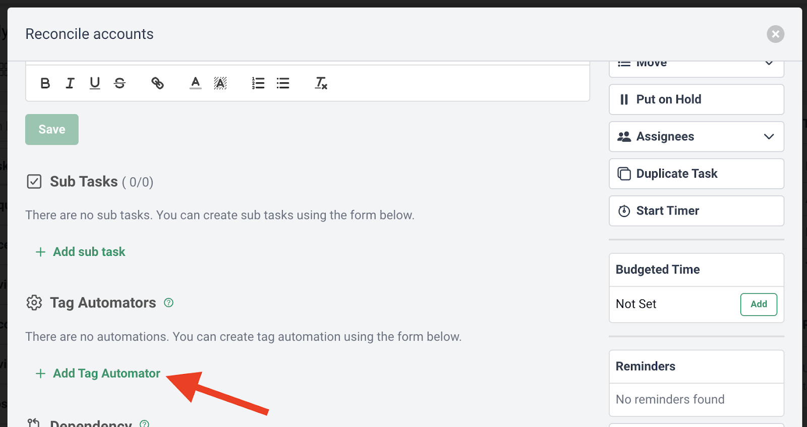tag automation for accounting tasks