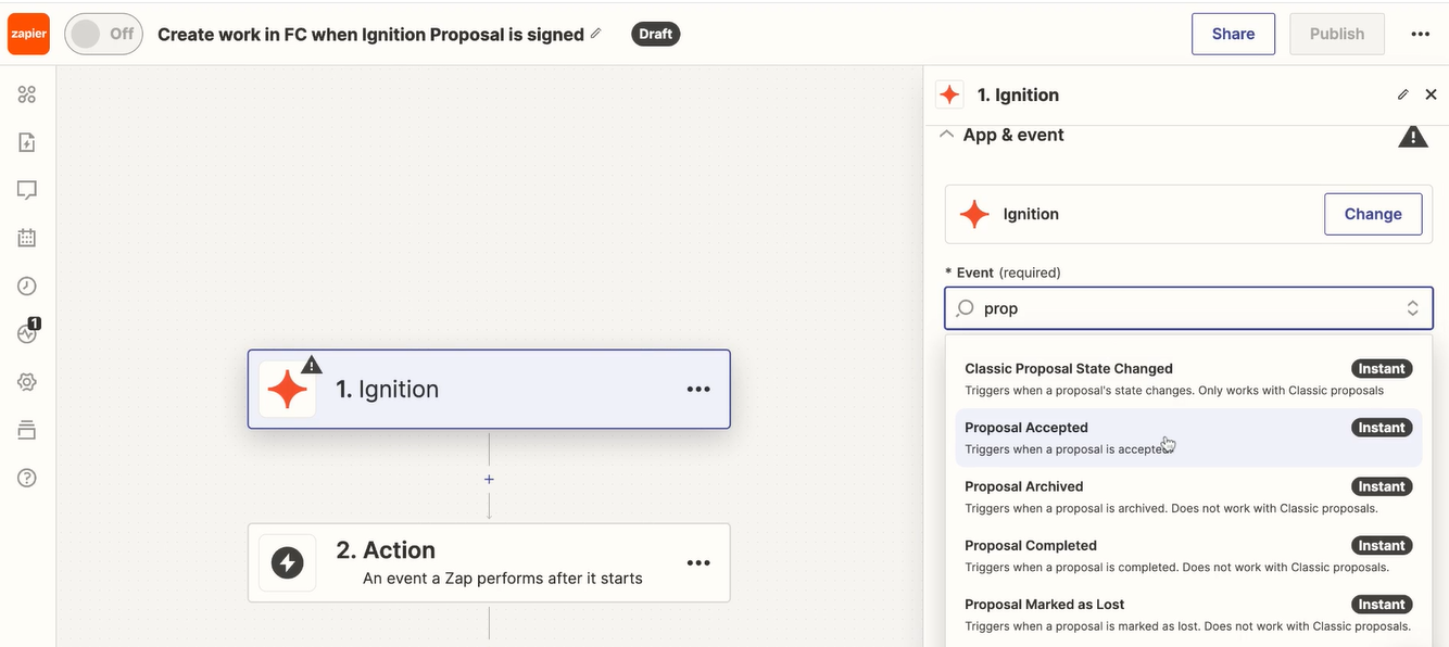 select proposal accepted for igniton