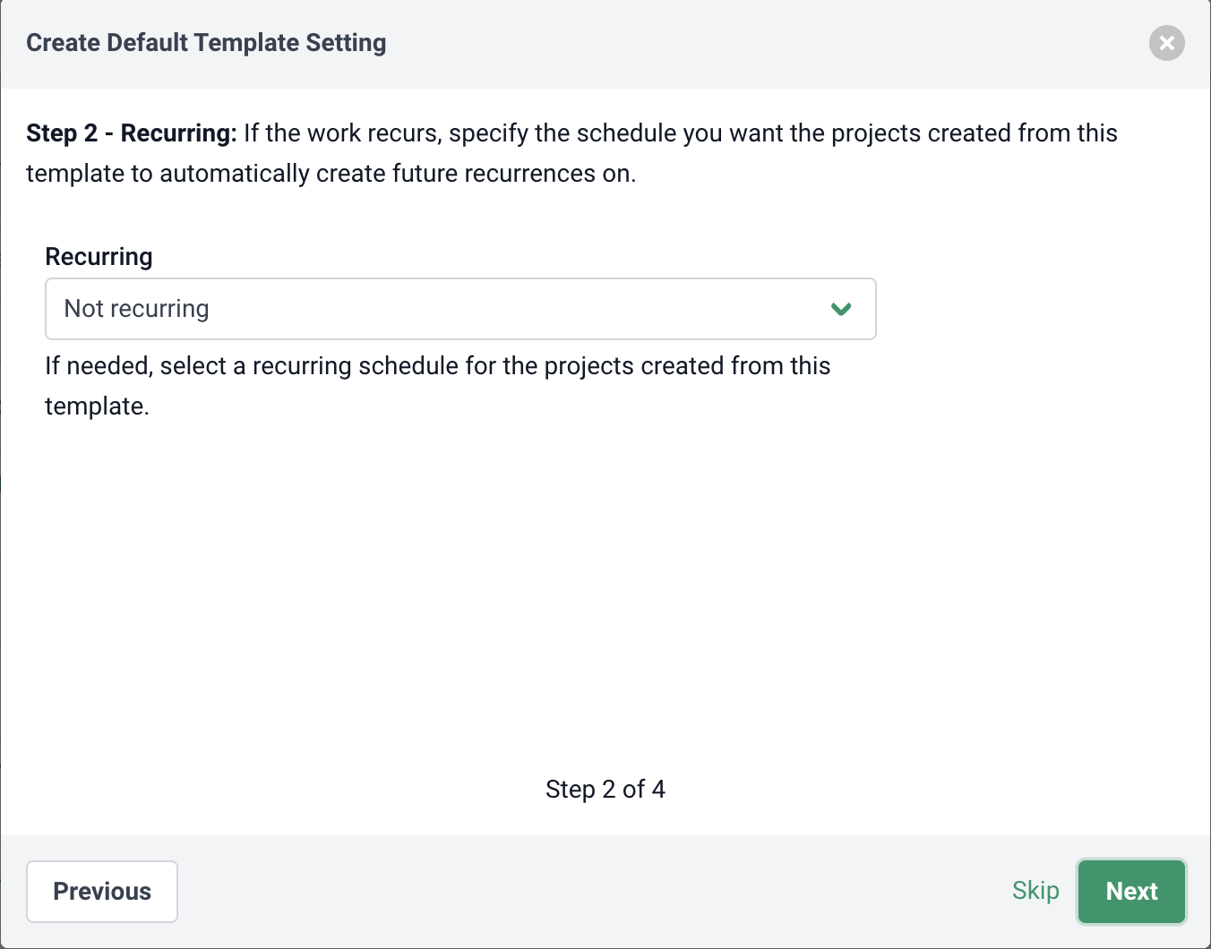 select recurring schedule