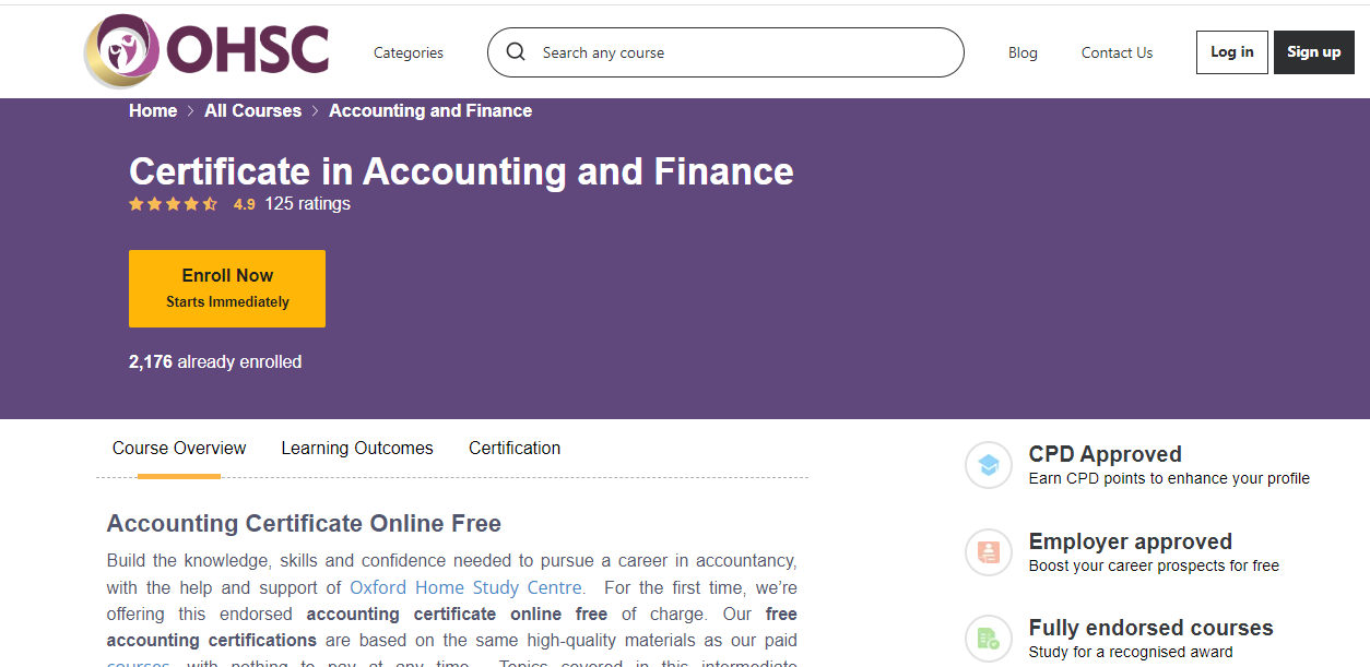 Free online accounting courses with certificates - Oxford Home Study Centre Certificate in Accounting and Finance