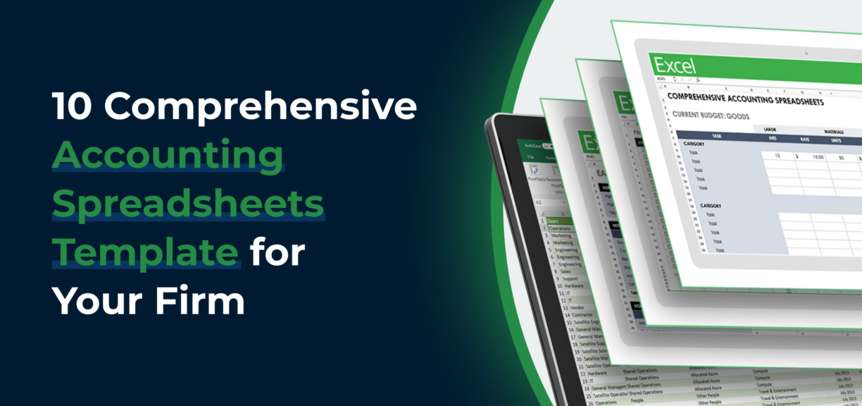 cover image for 10 comprehensive accounting spreadsheet templates for your firm