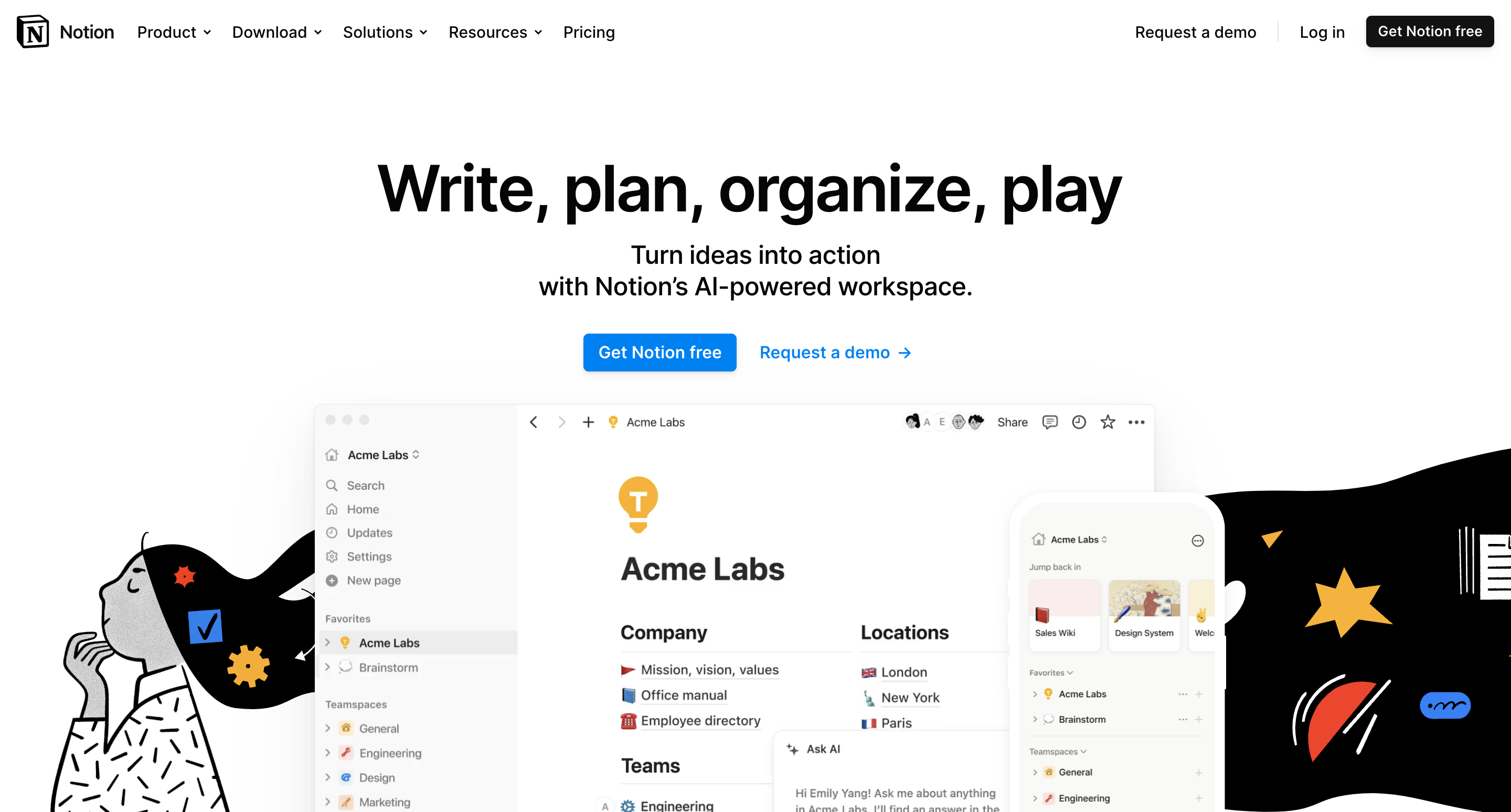 Notion collaboration tool for project management