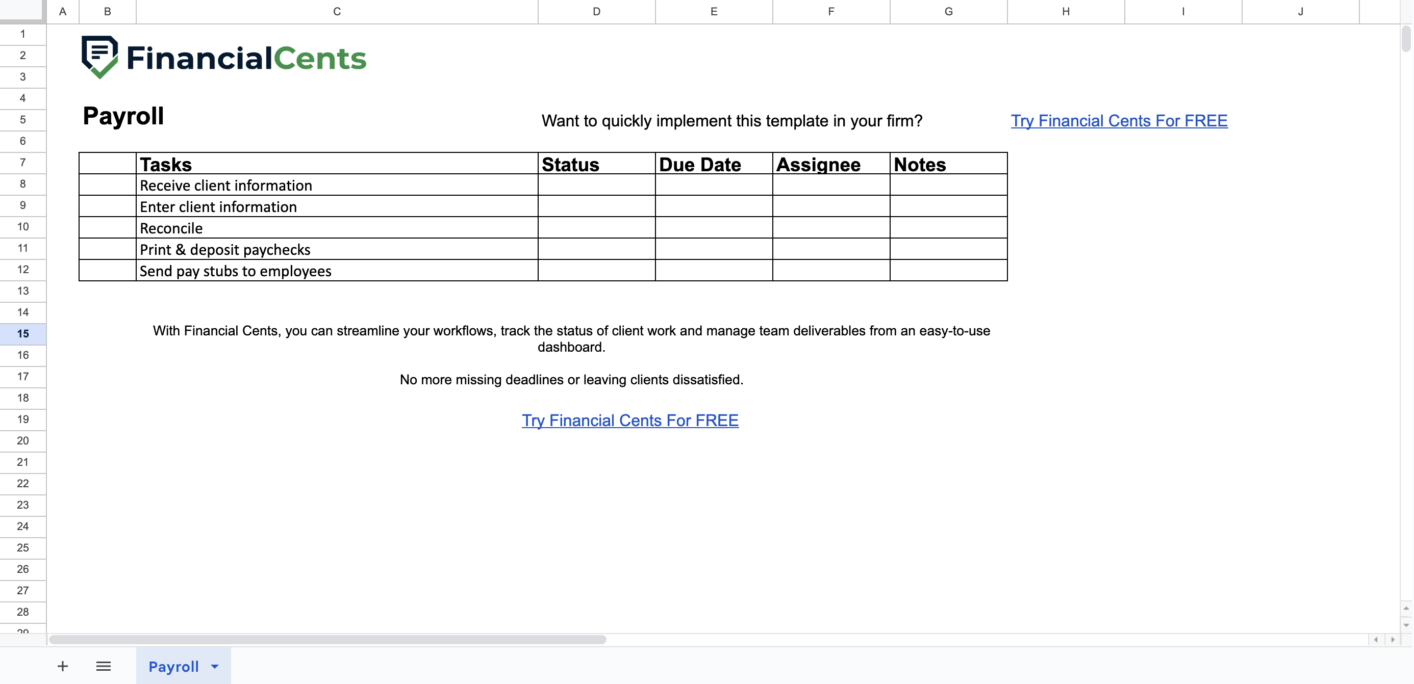 accounting spreadsheet - payroll checklist template