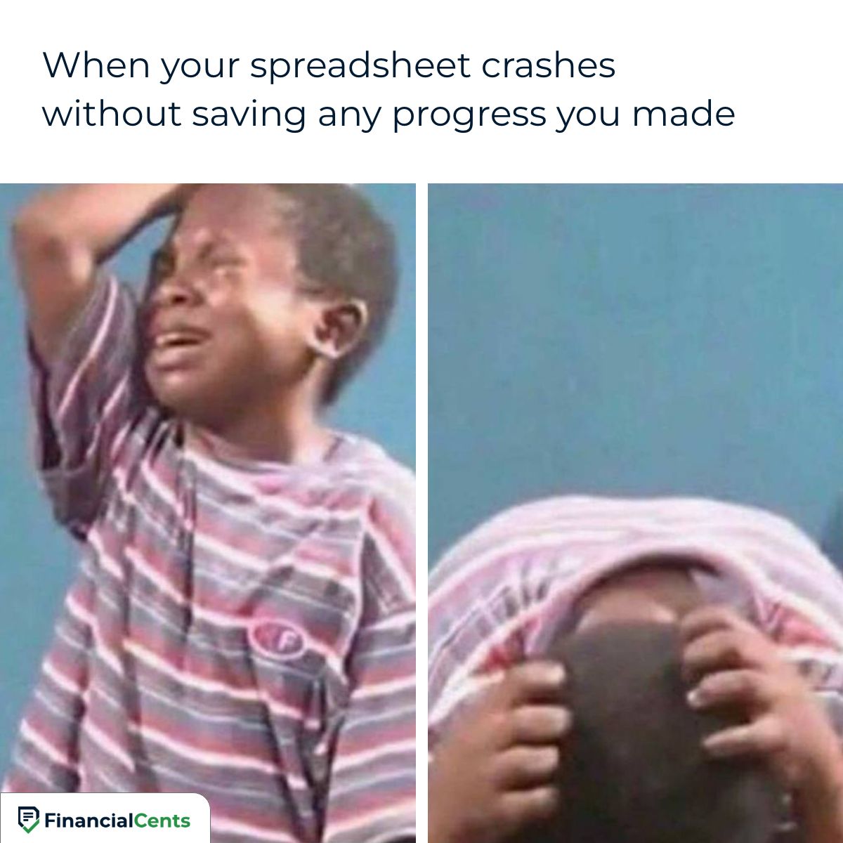 your accounting spreadsheets crashes - aki meme