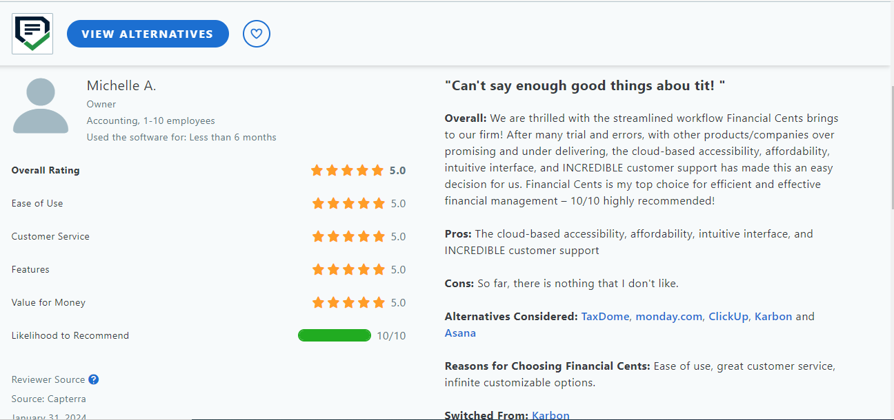 Michelle's Financial Cents review