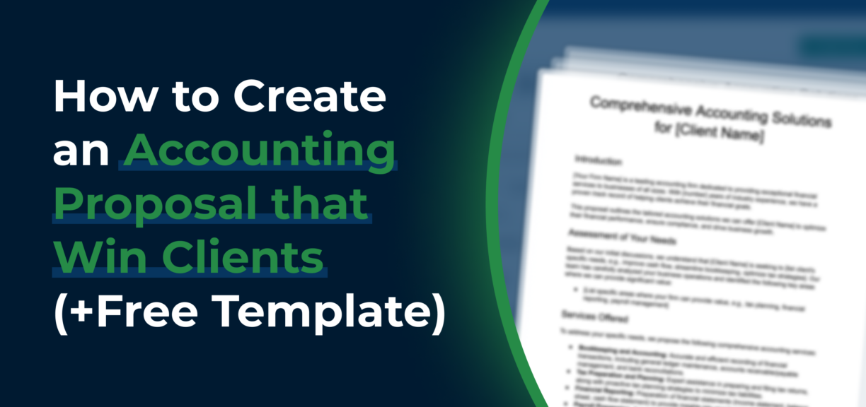 blog cover image for How to create a client winning accounting proposal (+free template)