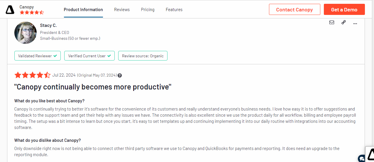 a review of canopy by stacy