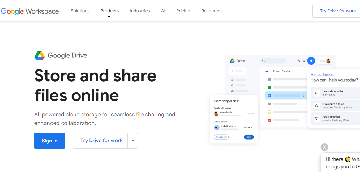 overview of Google drive file sharing