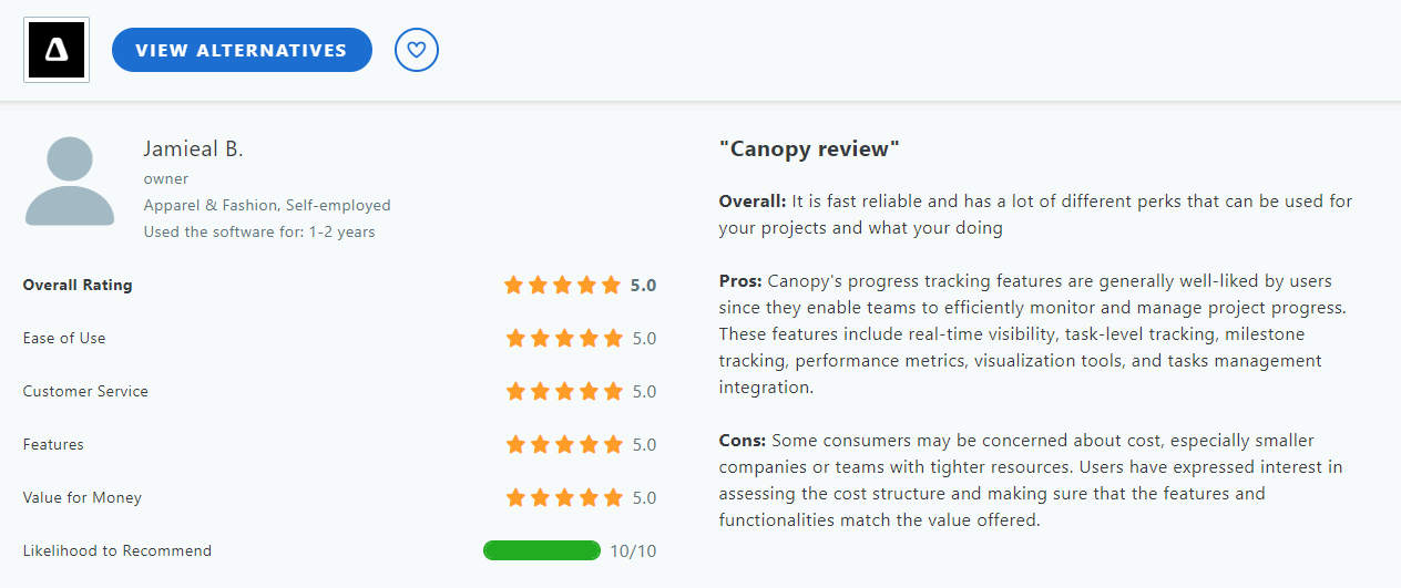 Jamiel's canopy review