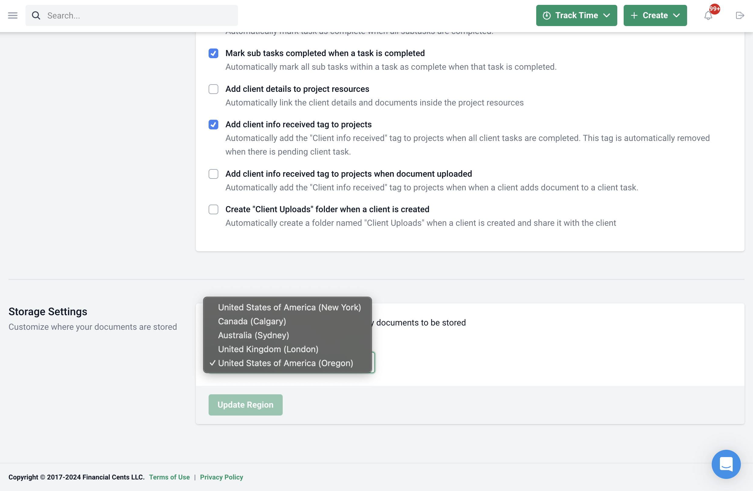 choose the region where your clients data are stored