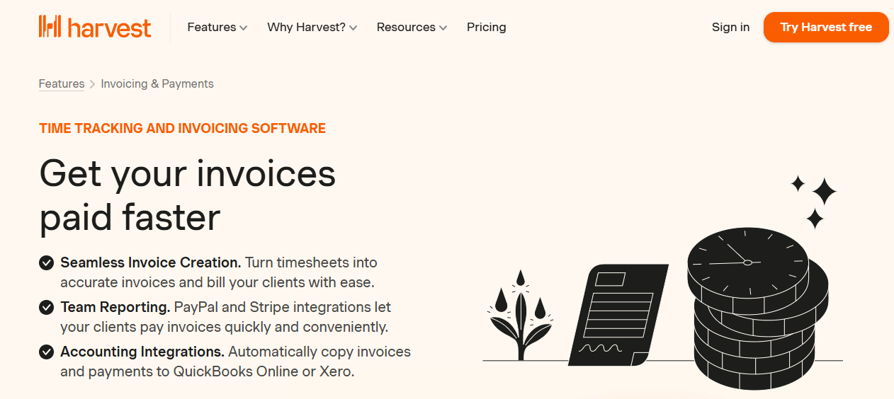 harvest invoices overview