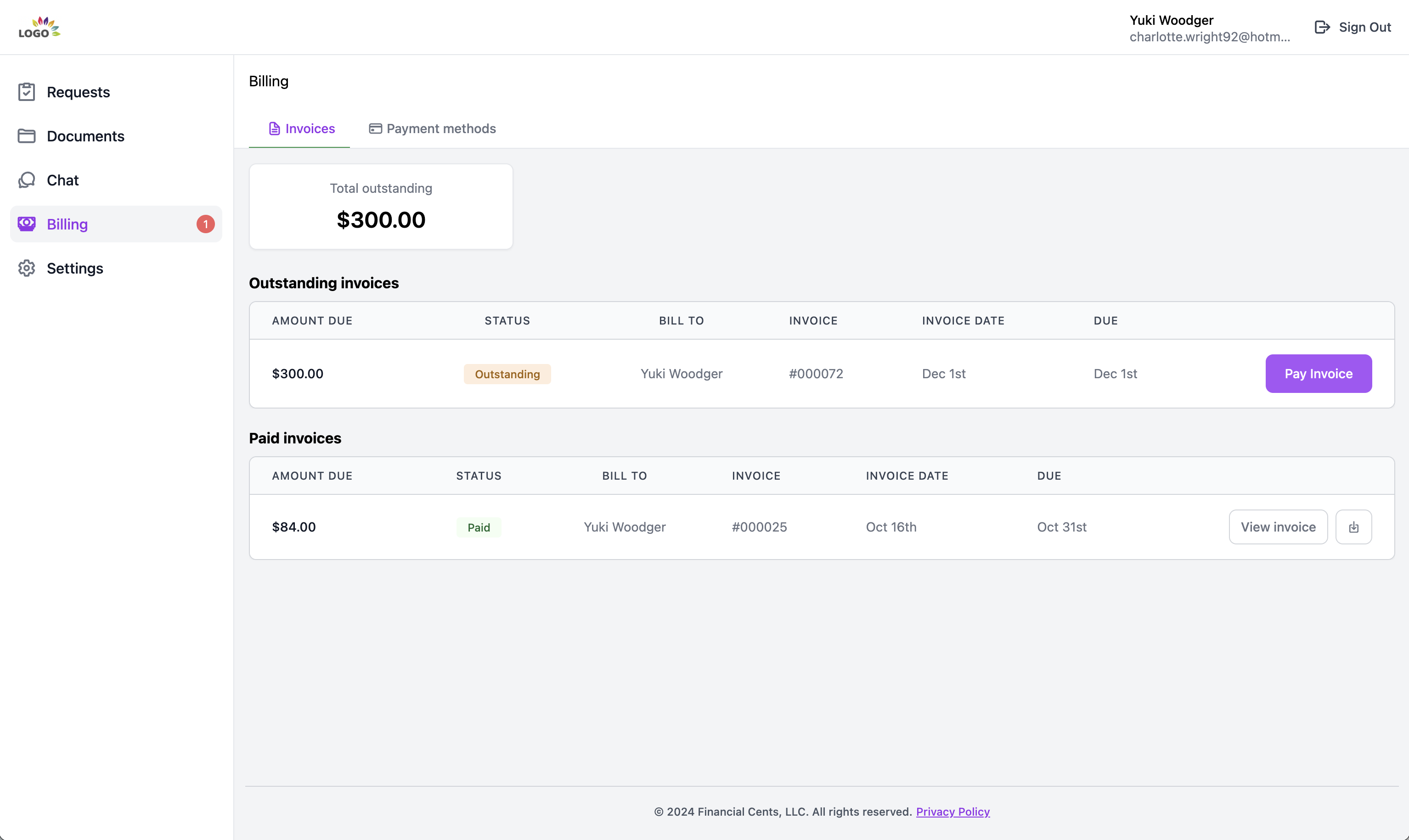 client billing overview