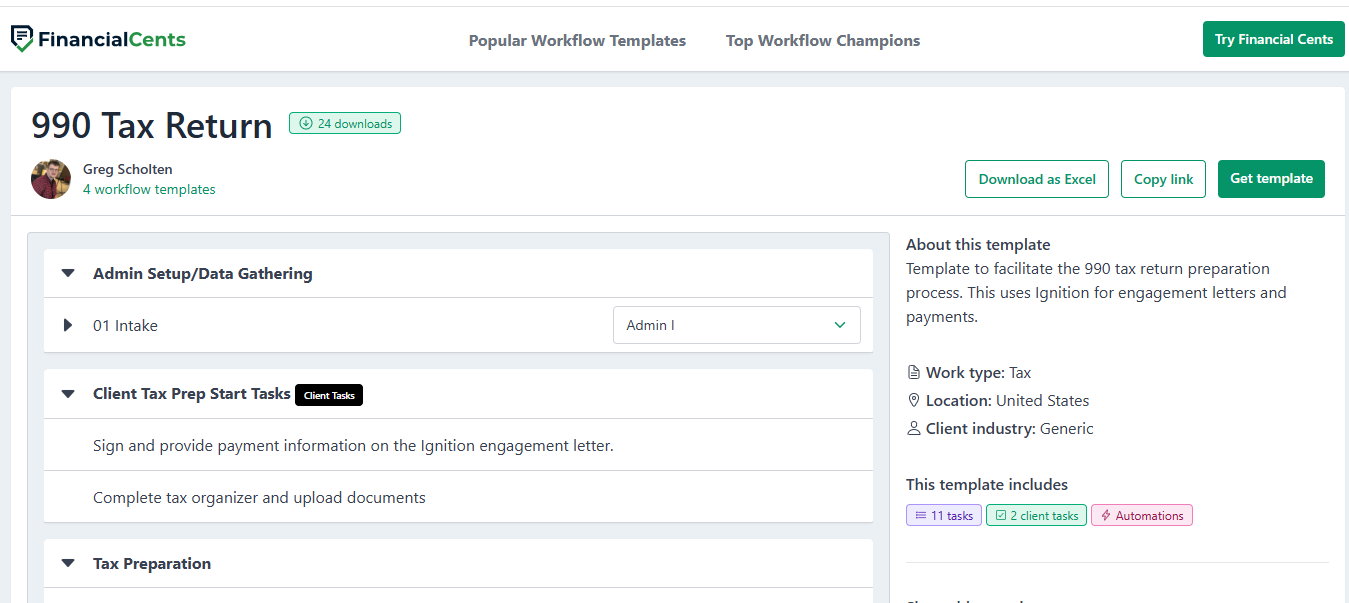 990 tax return checklist template