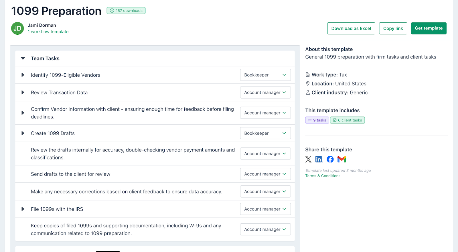 snapshot of 1099 preparation checklist template