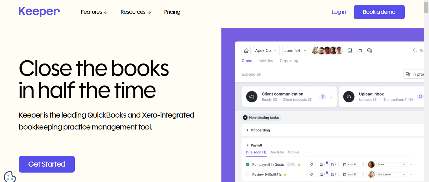 keeper bookkeeping practice management tool