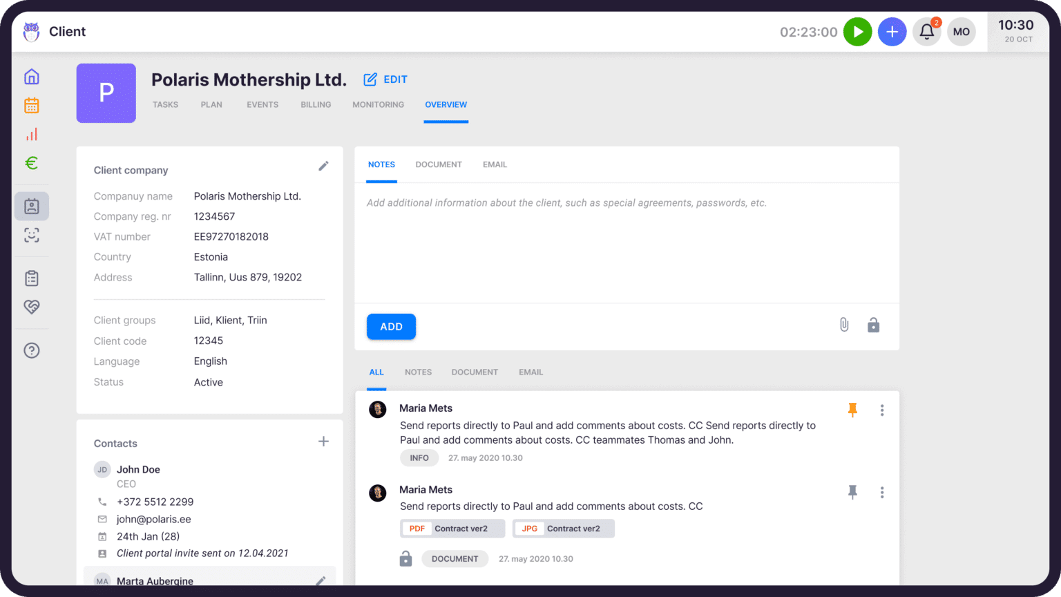 uku client management dashboard