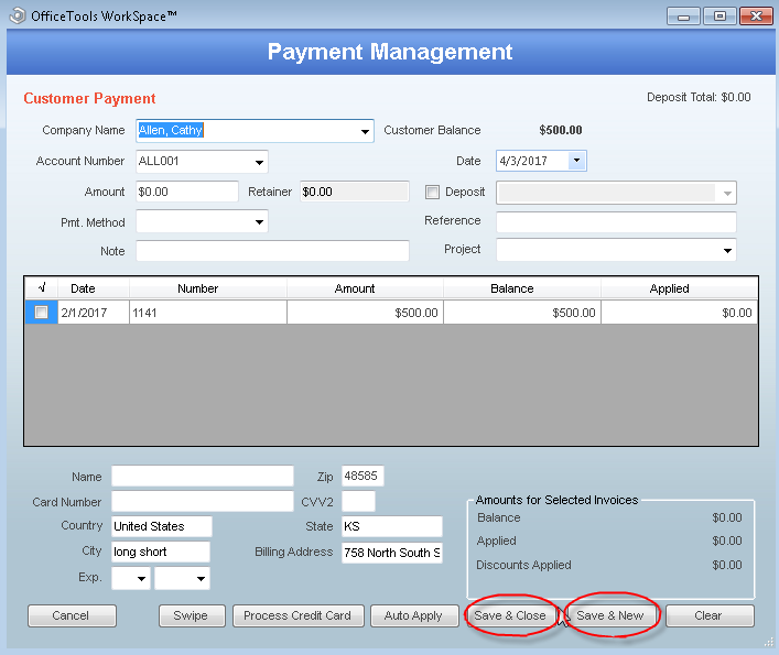 OfficeTools billing featyre
