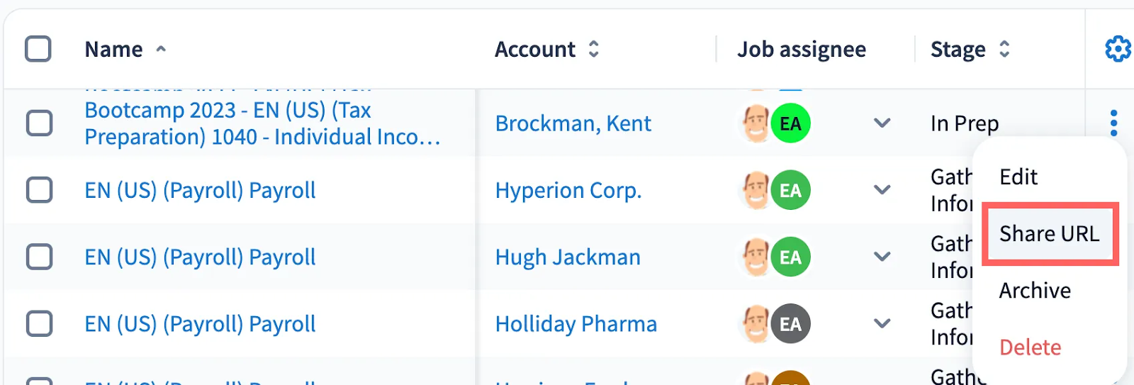 taxdome's workflow dashboard