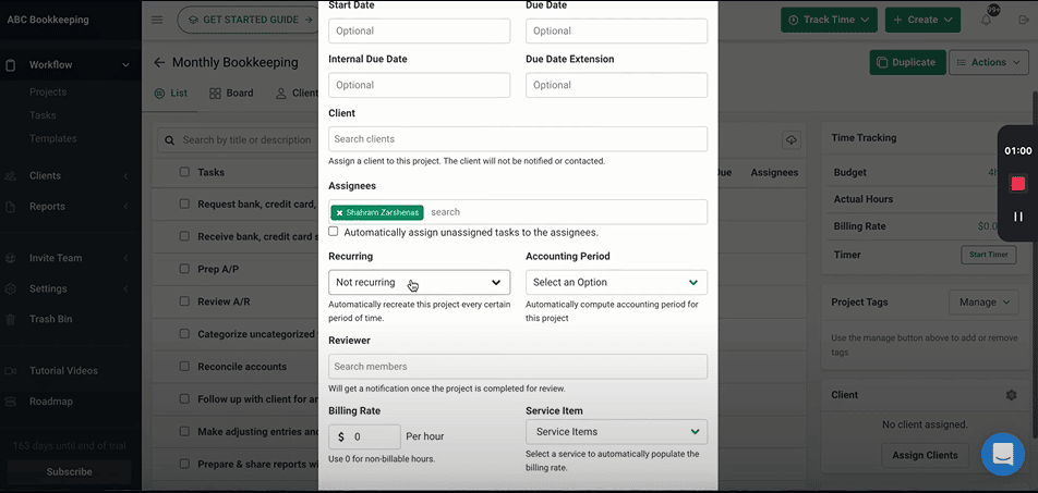 Financial Cents workflow management