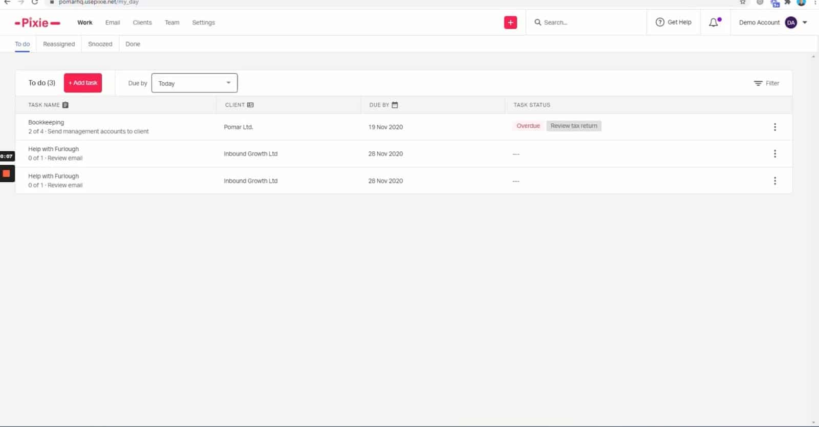 pixie internal target dates dashboard