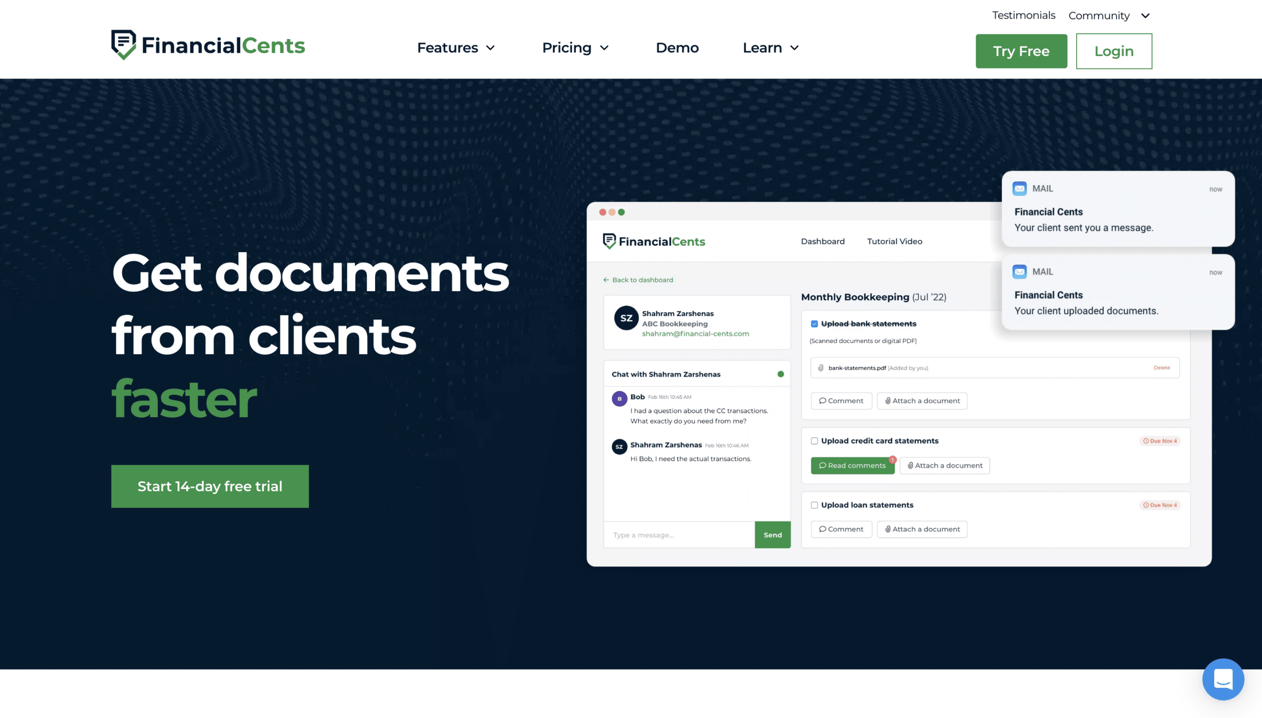 financial cents automated clients request feature