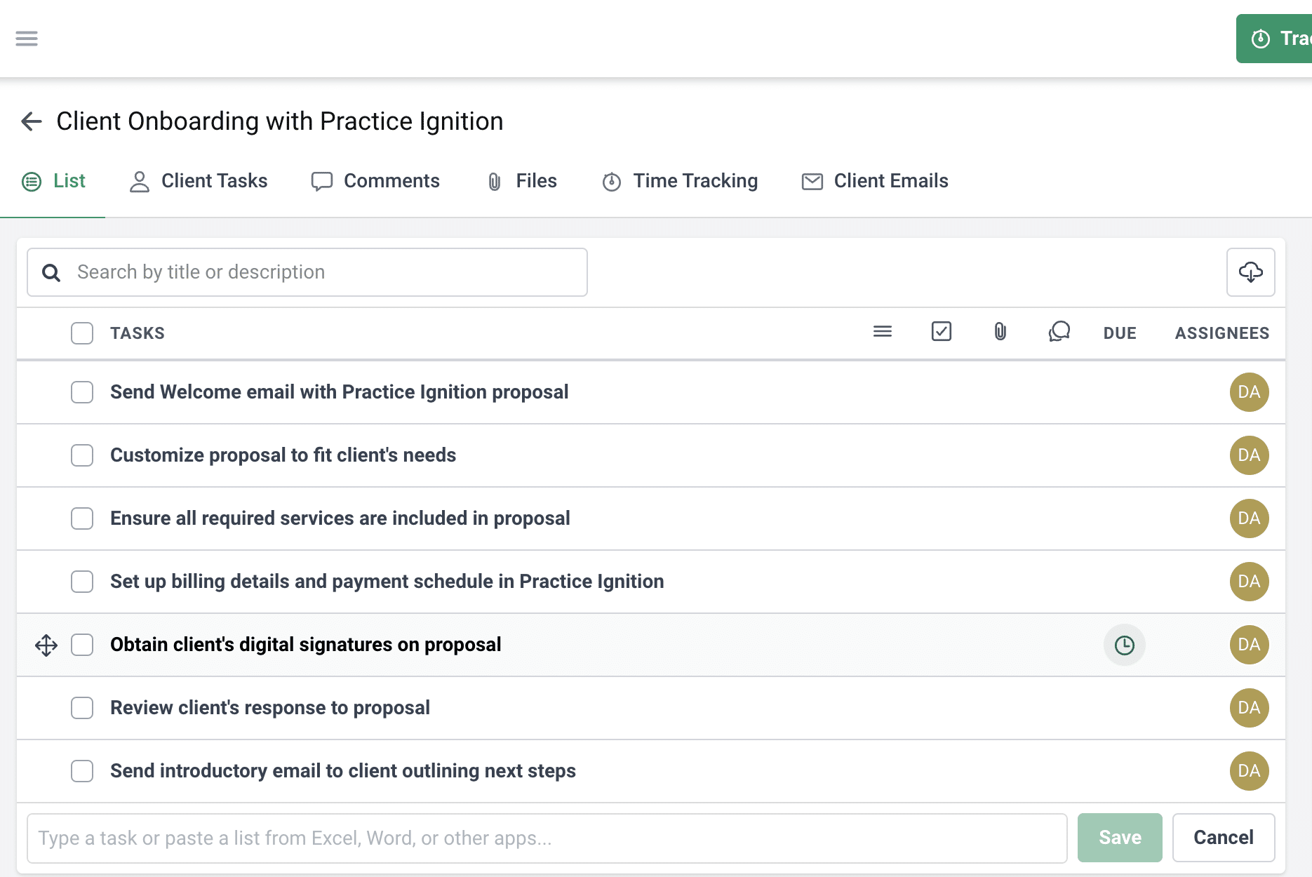 Financial Cents Accounting Project Management Software - add sub tasks