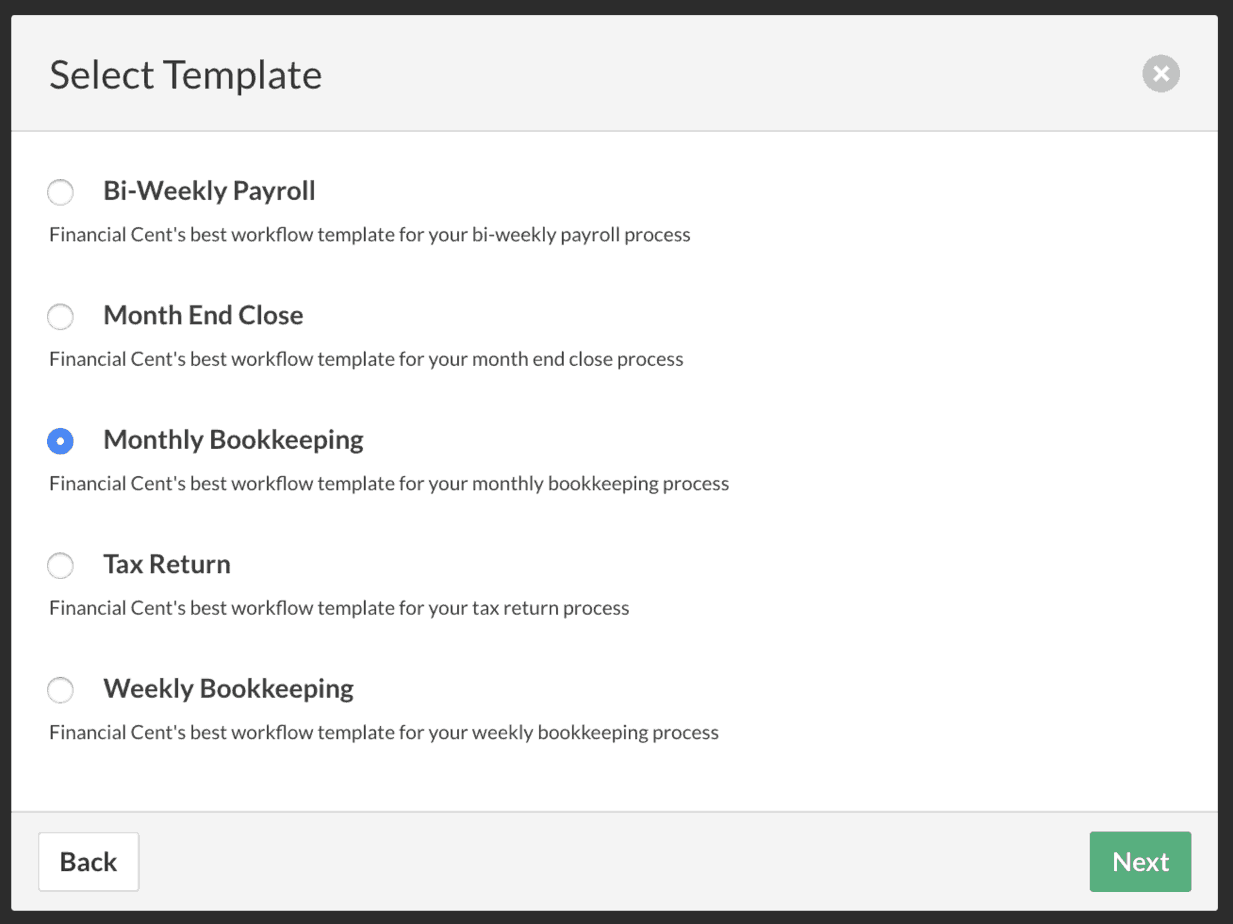 bookkeeping workflow