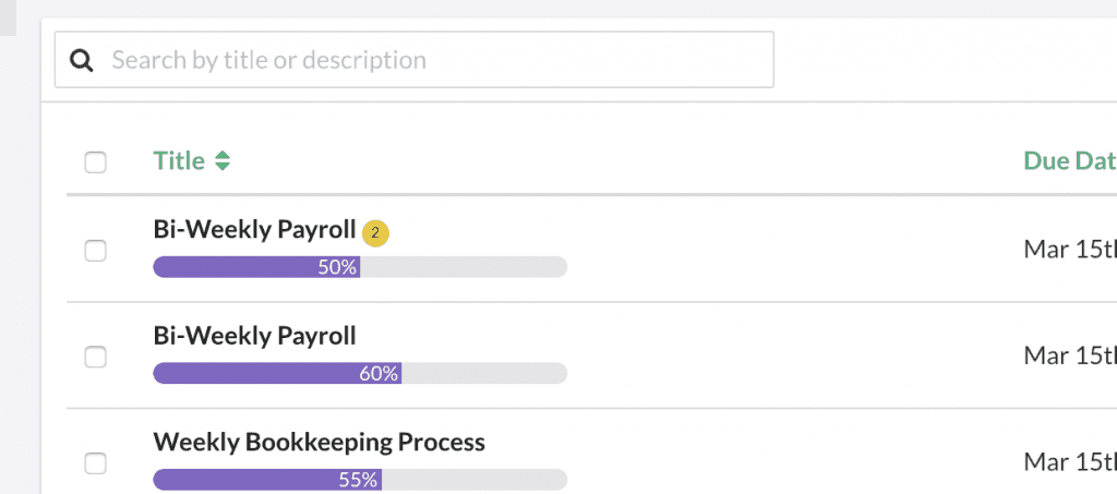 Bookkeeping workflow