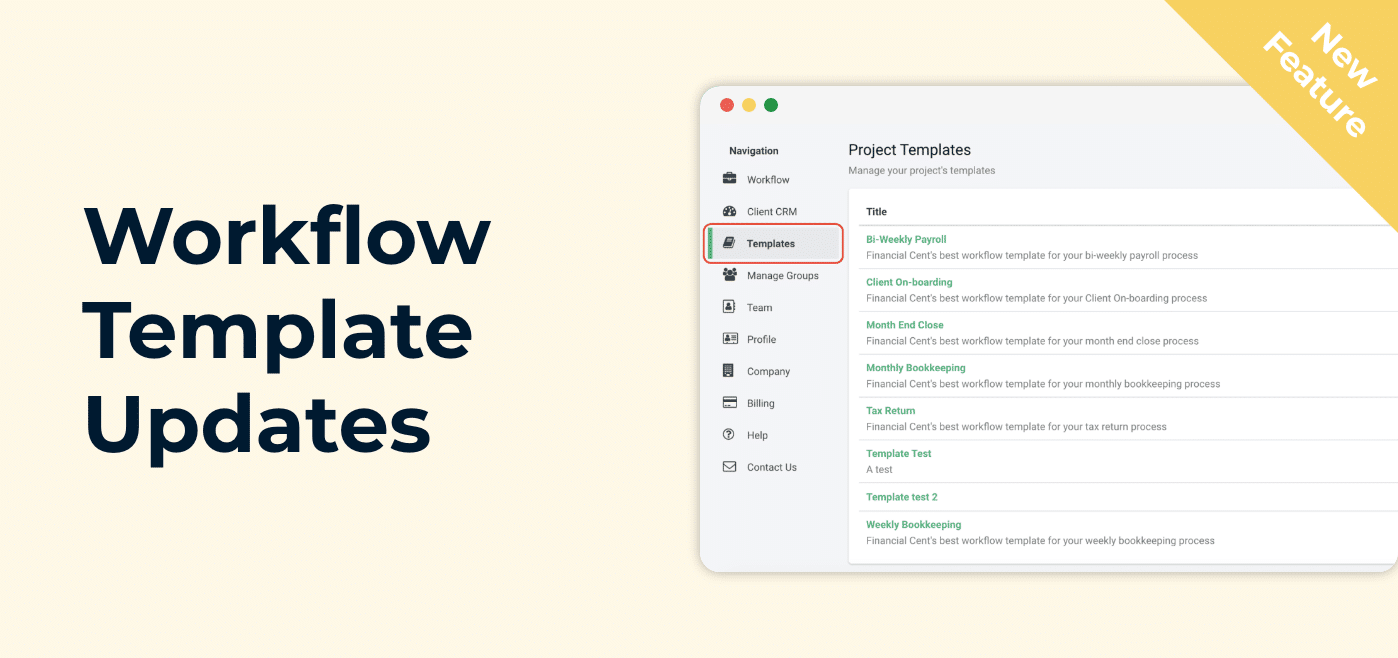 Workflow Template Updates