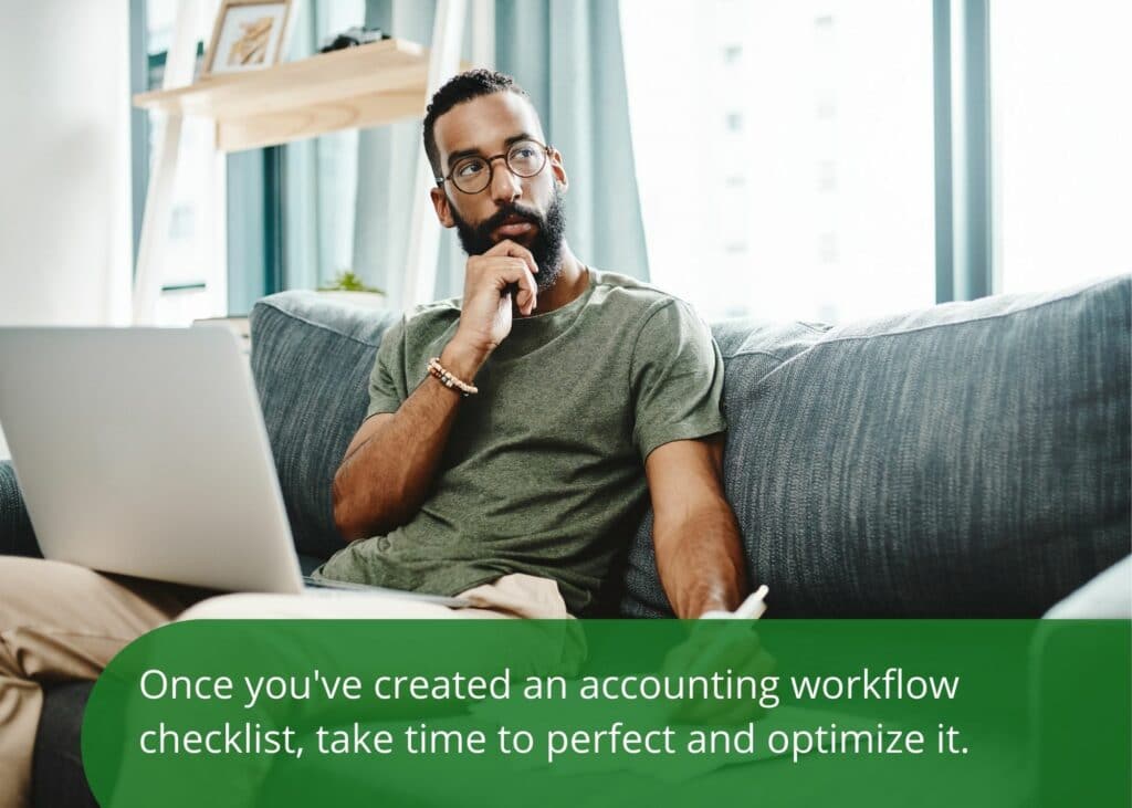 Optimize accounting workflow checklist