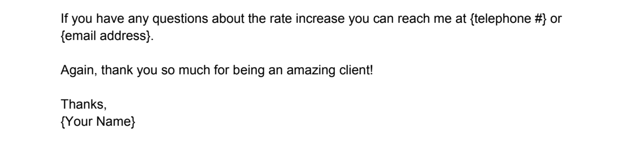 Price Increase Letter For Accountants