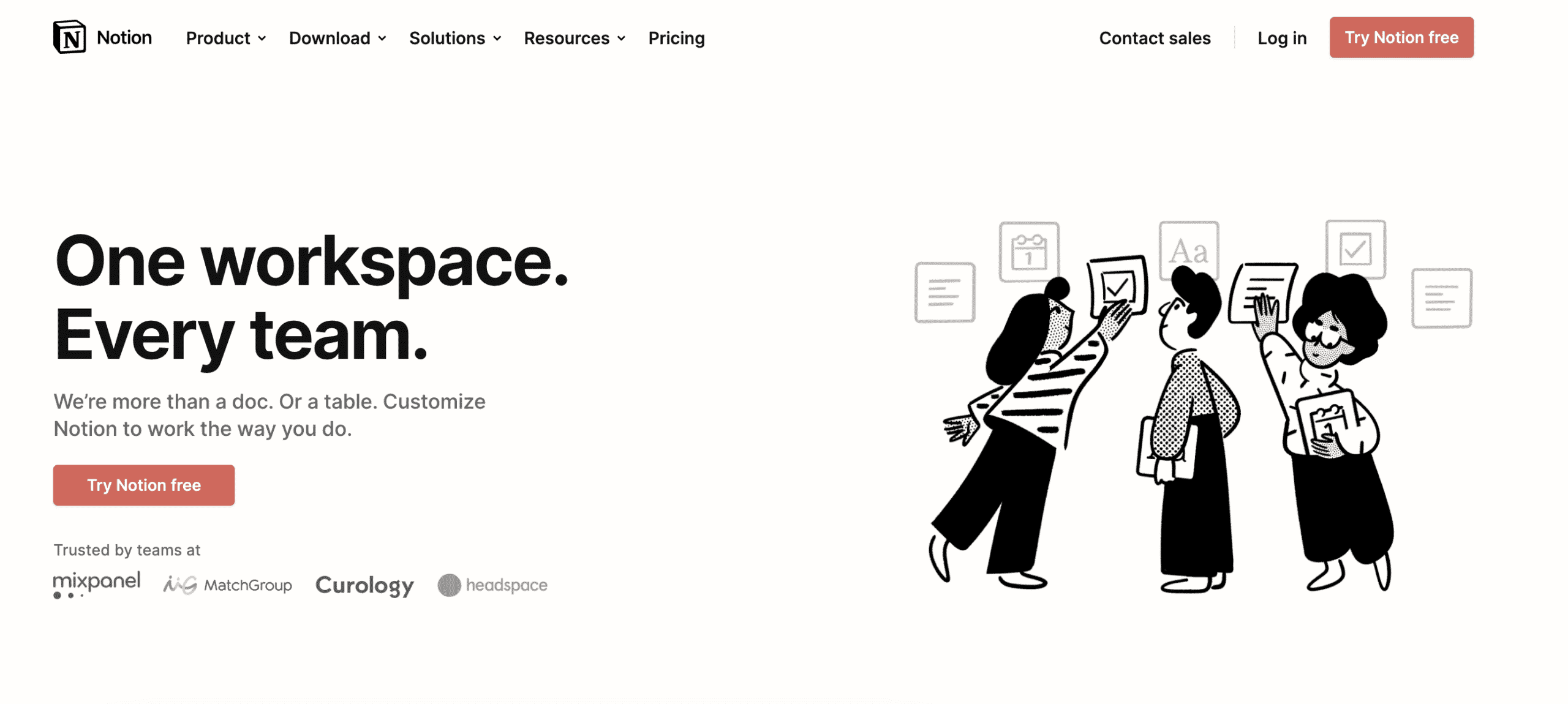 Image of Notion’s homepage