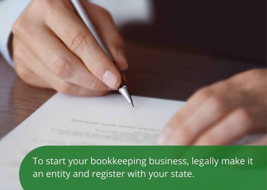 making a bookkeeping business a legal entity