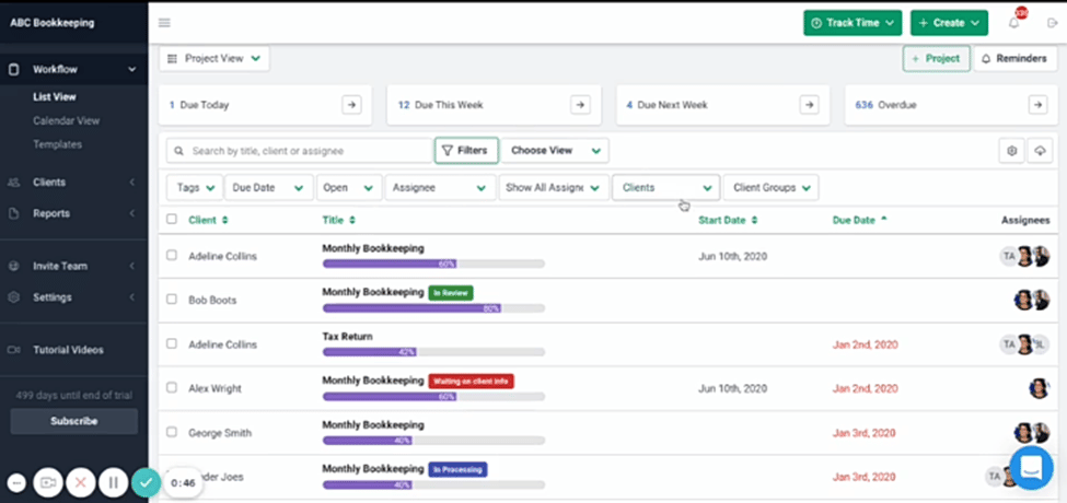 Workflow Dashboard In Financial Cents