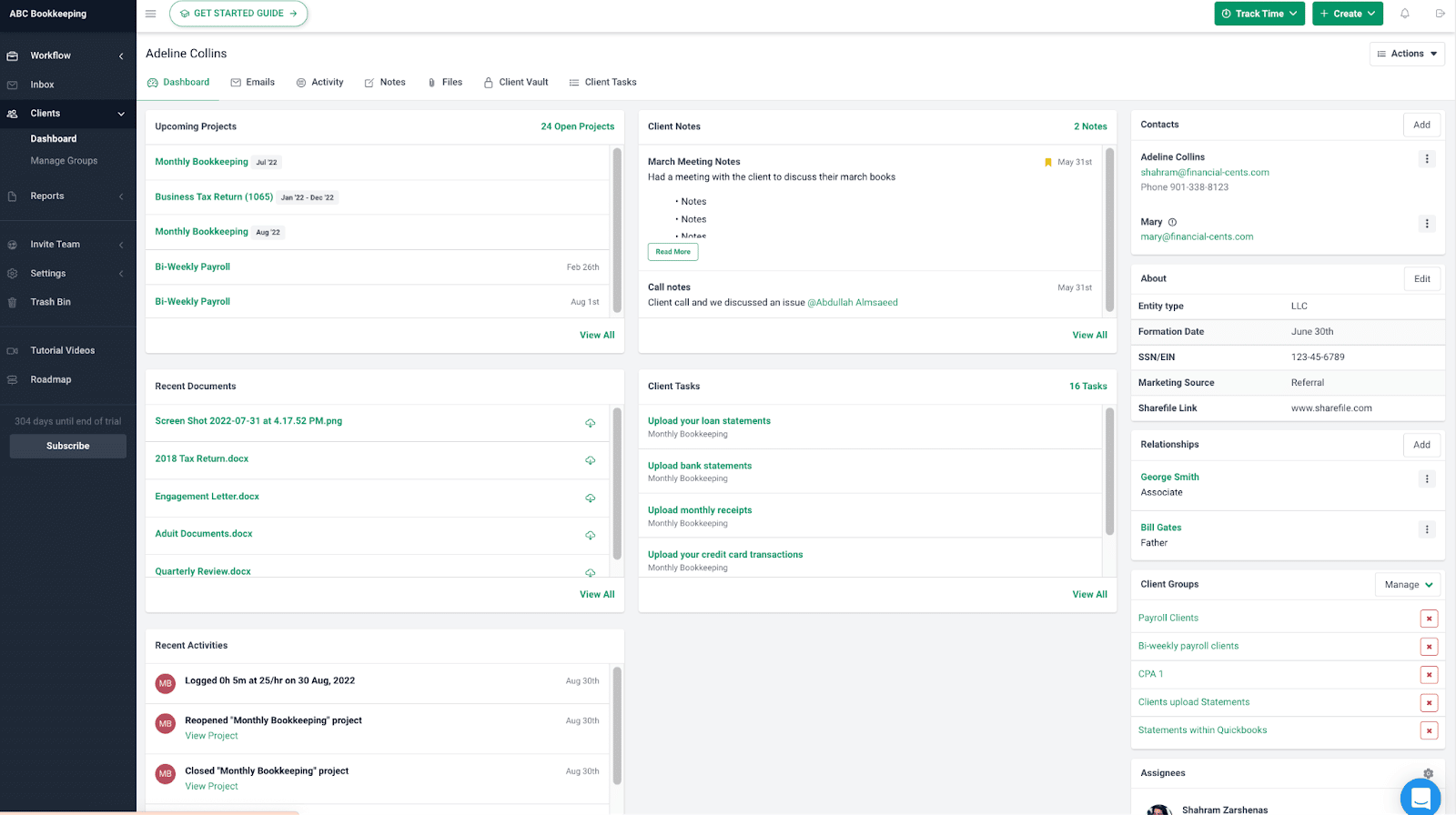 Financial Cents client profile