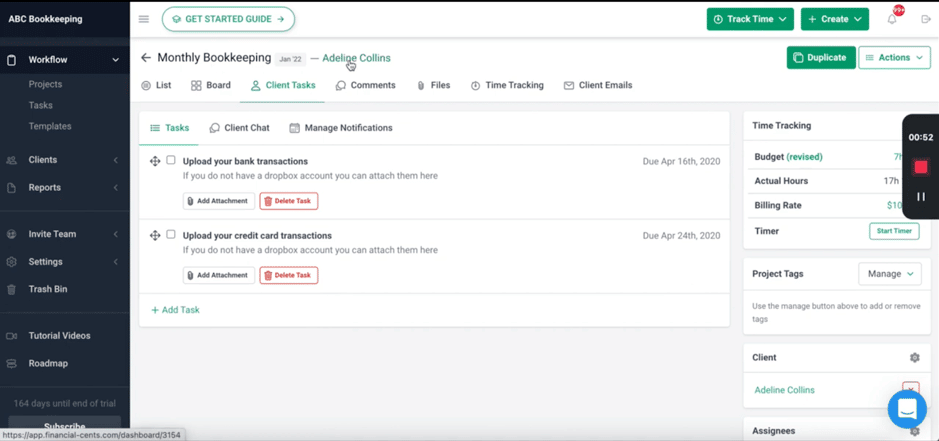 Tax Management Software - financial cents dashboard