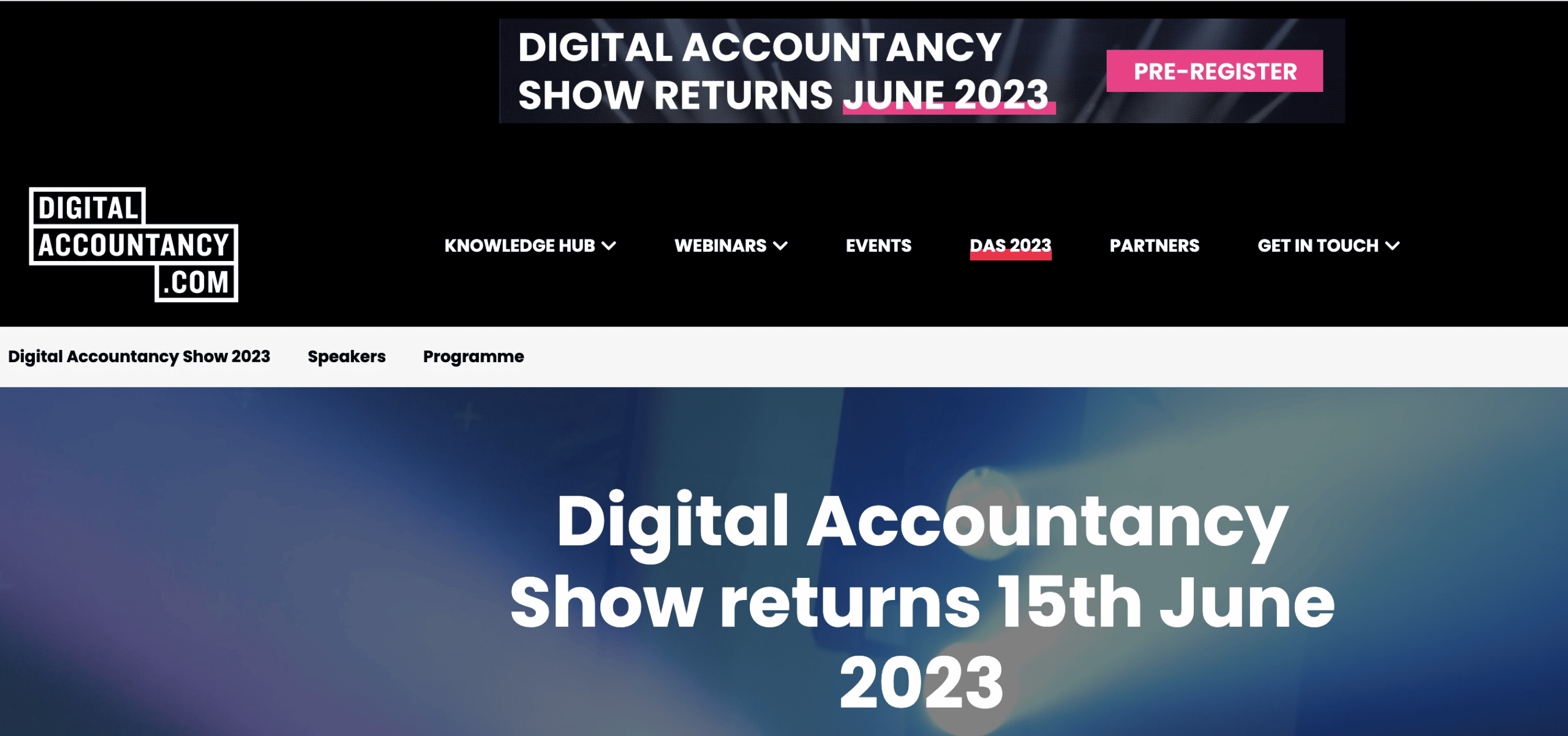 Conferences 2023: Digital Accounting Show Landing Page