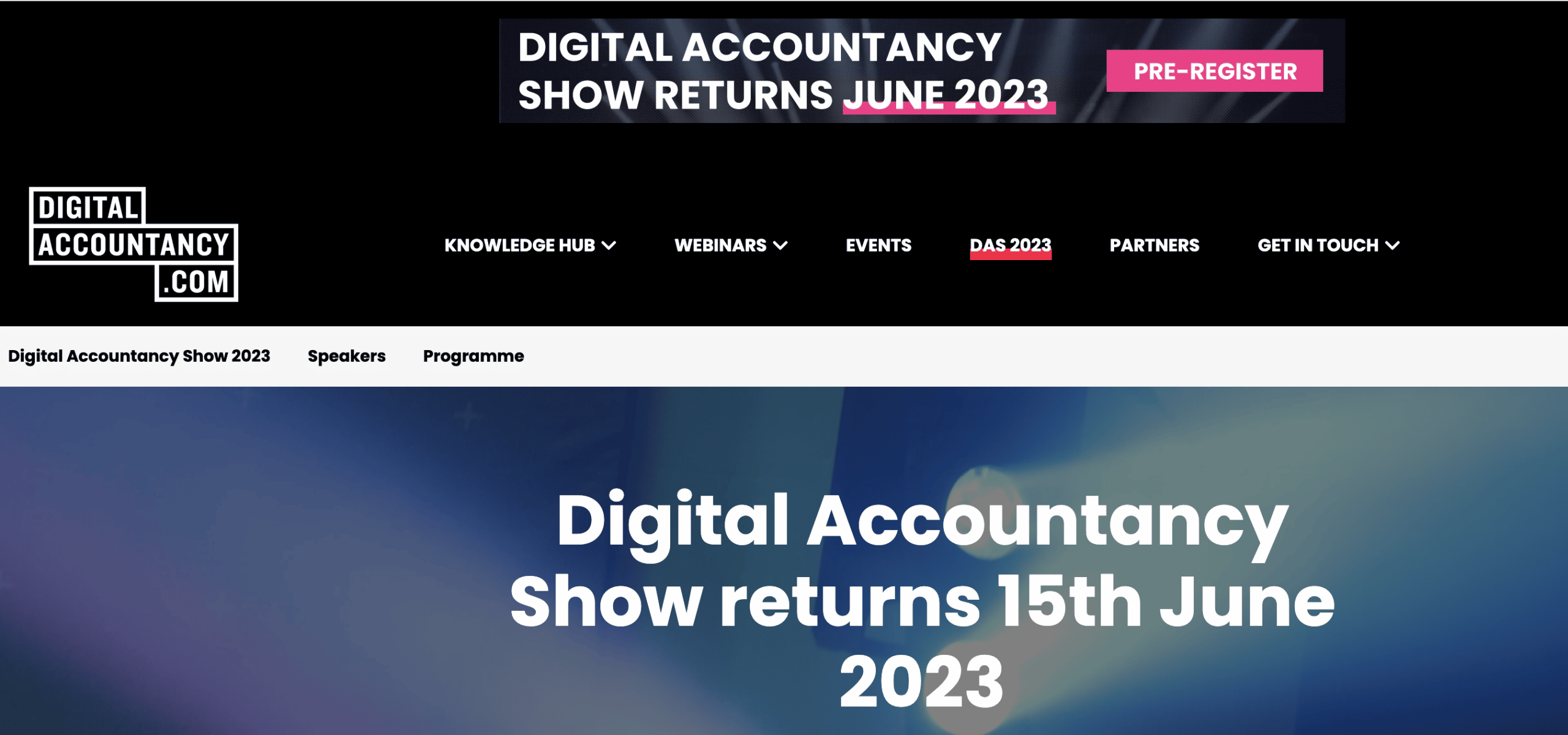 conferences 2023: Digital accounting show landing page