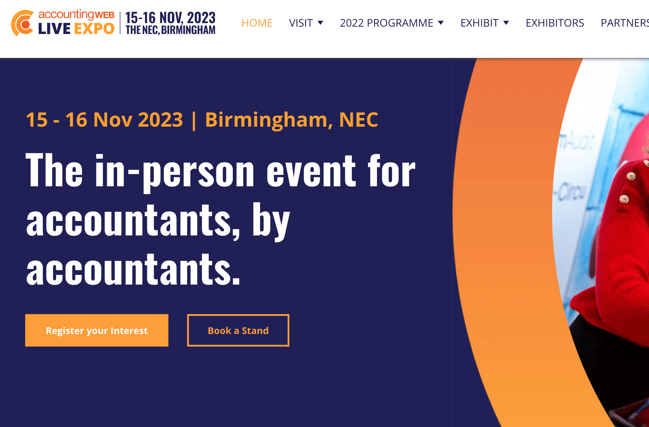 Accounting Conferences 2023 - Accountingweb Live Expo Landing Page