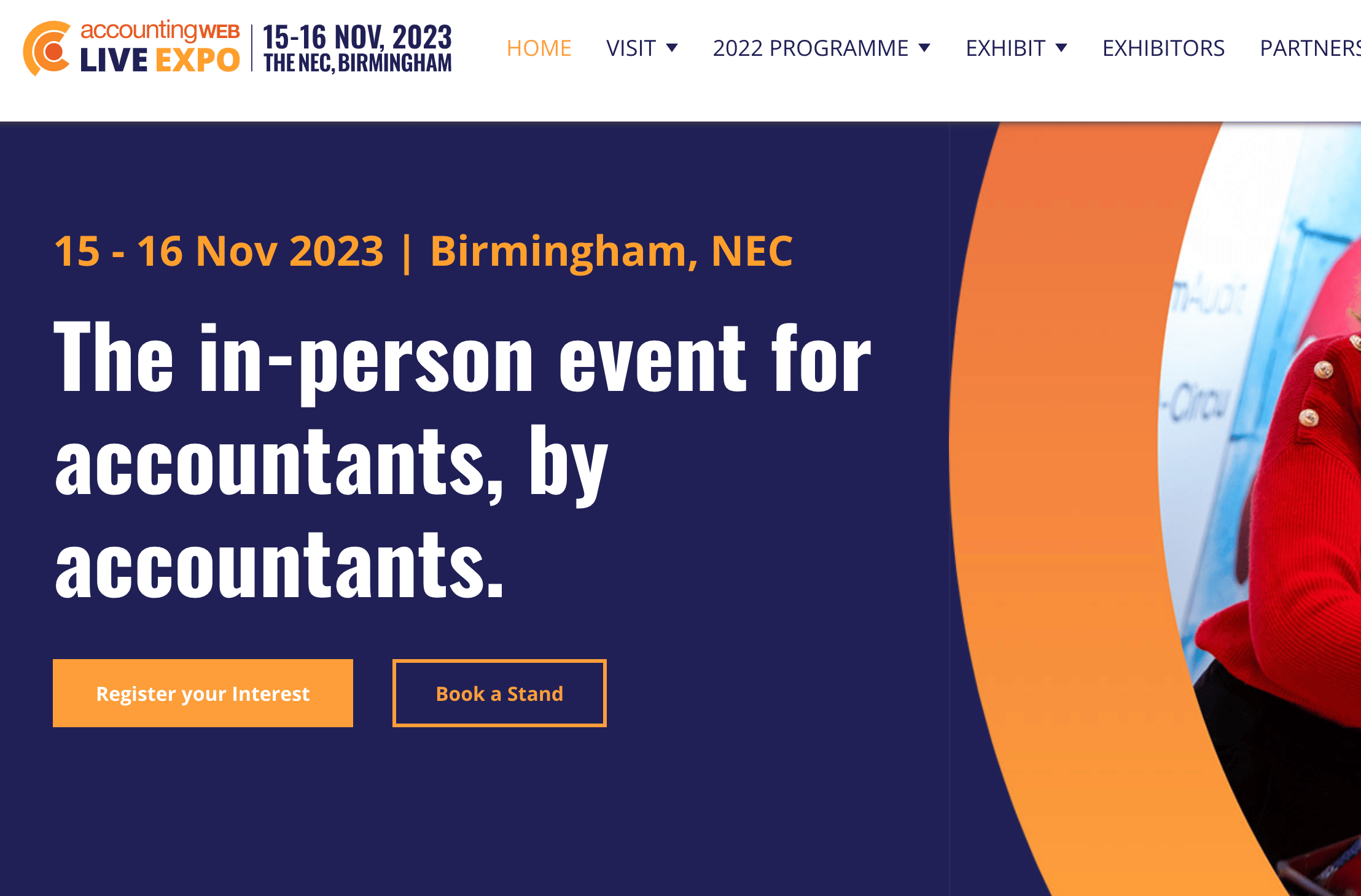 accounting conferences 2023 - AccountingWeb Live Expo landing page