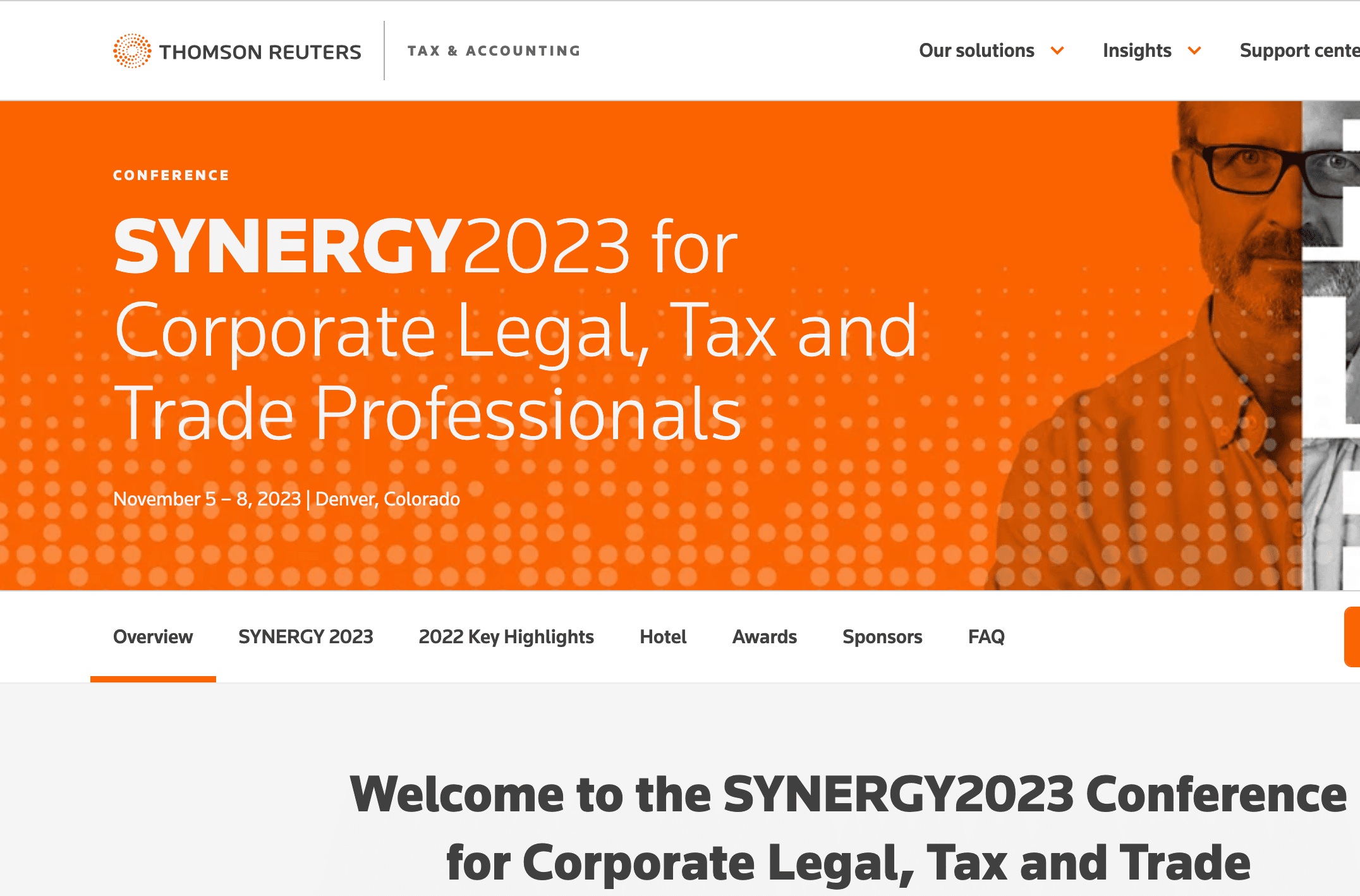 accounting conferences - Synergy 2023 landing page