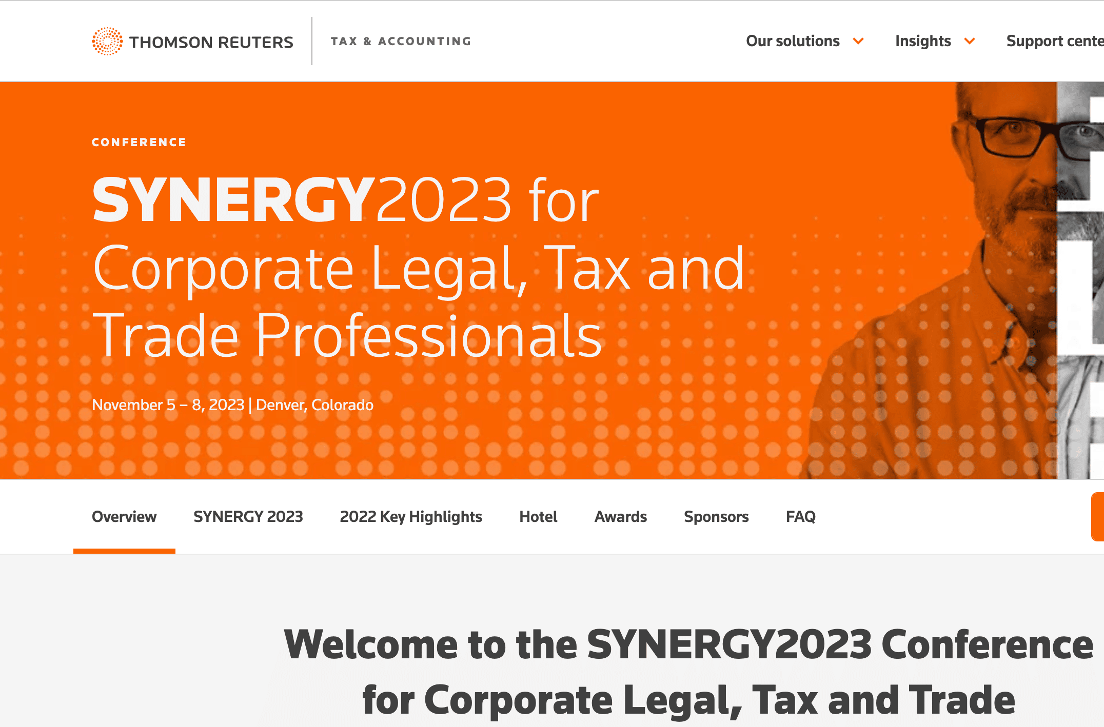 Accounting Conferences - Synergy 2023 Landing Page