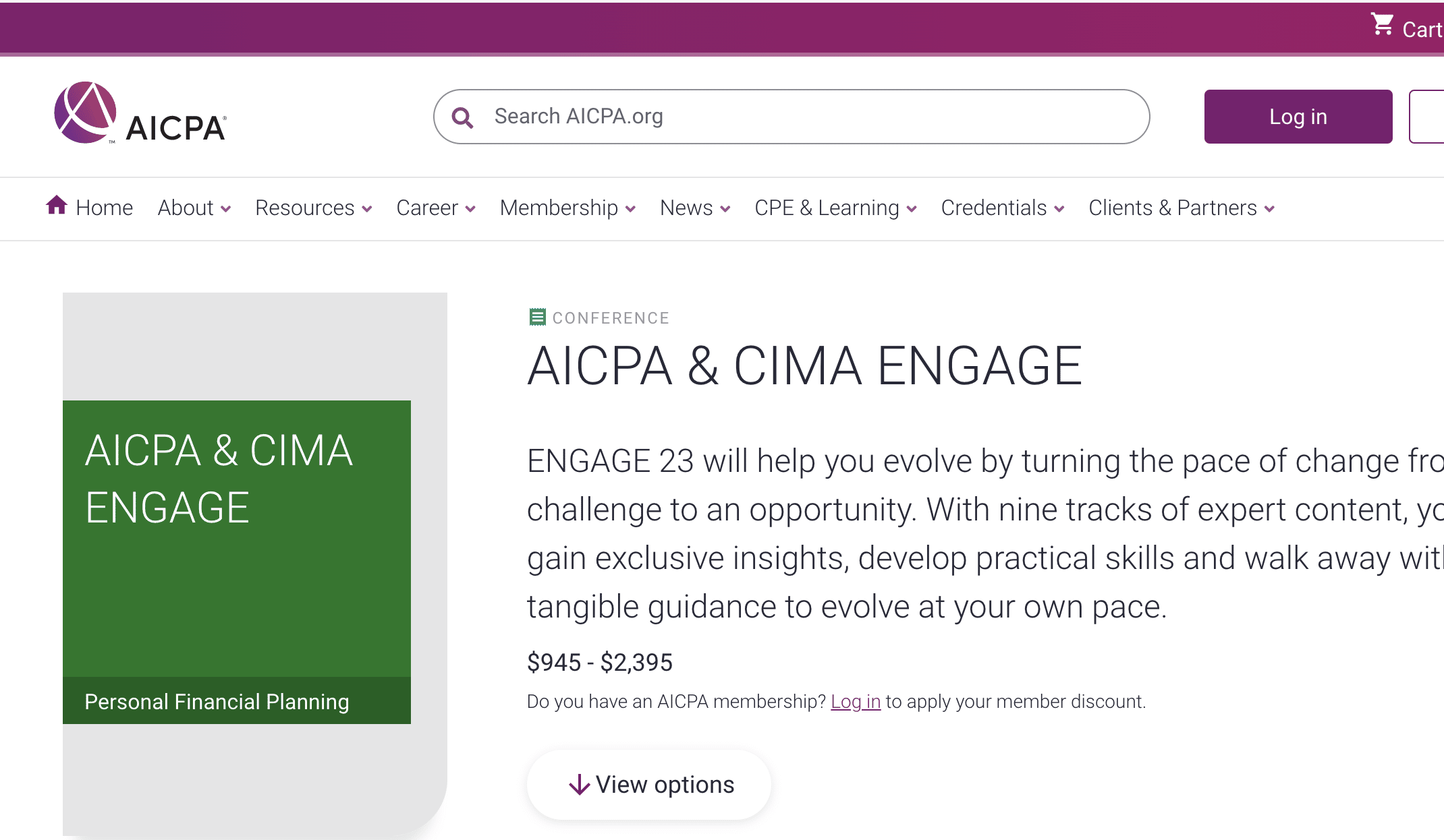 accounting conferences in 2023 - AICPA & CIMA Engage web page