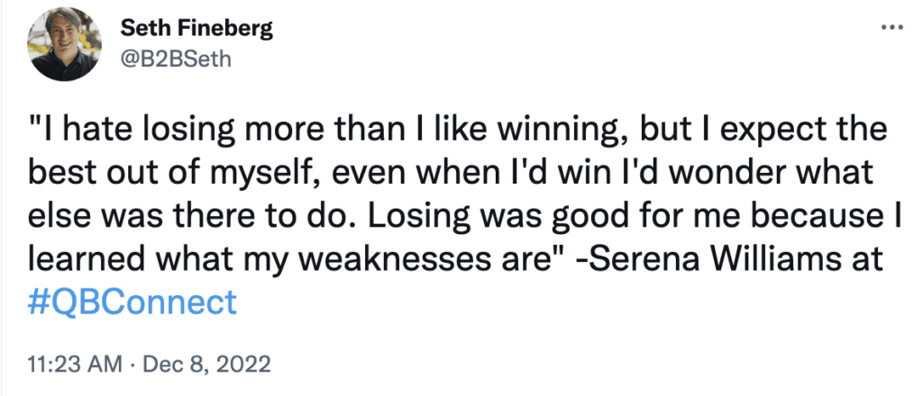 QB Connect 2022 - Serena Williams quote