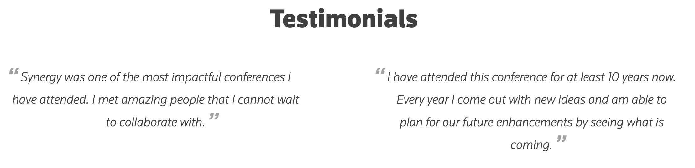 Synergy Testimonial