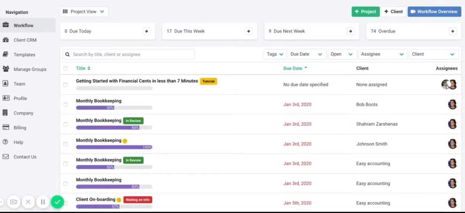 client onboarding for accounting firms - workflow tool