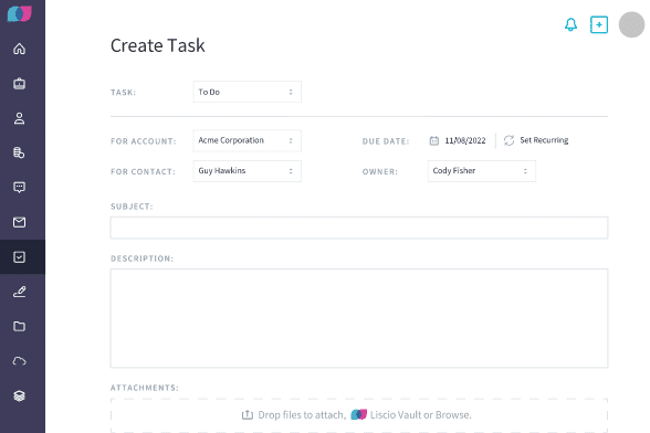 create tasks liscio