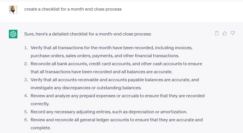 chatgpt in accounting: use chatgpt to create workflow template