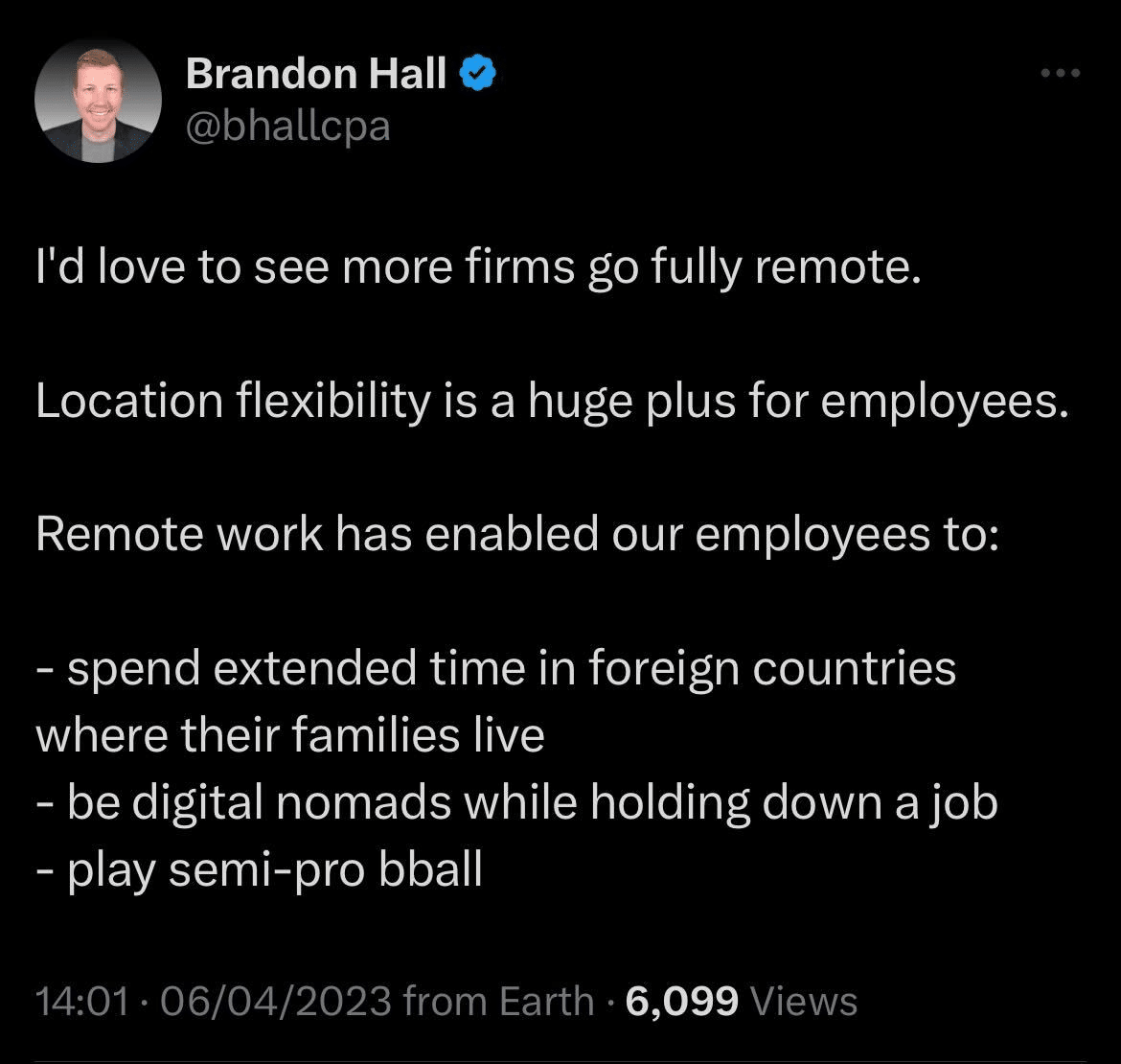 Brandon Hall's tweet about virtual accounting