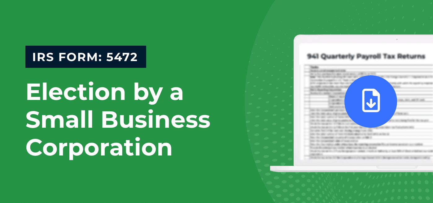 irs form 5472 election by small business corporation checklist template